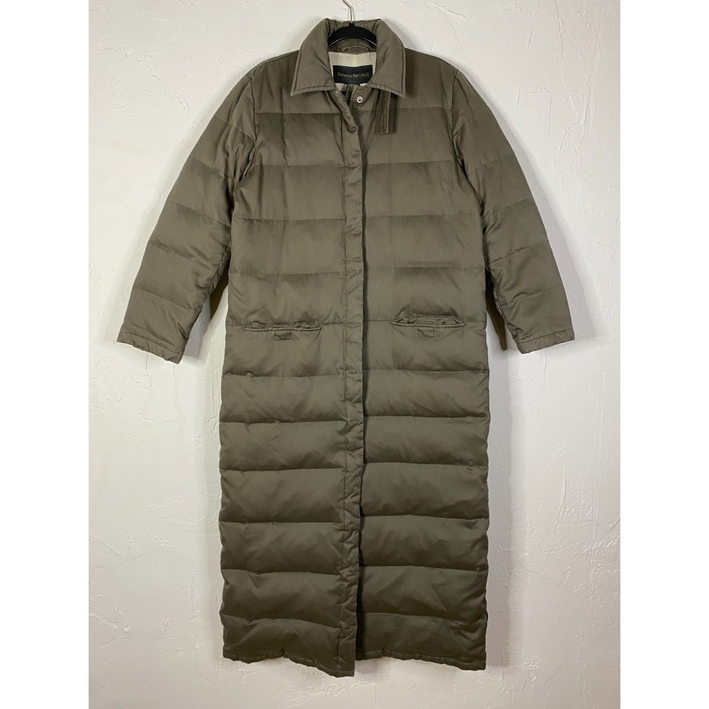Vintage Banana Republic Down Parka Womens Medium Puffer Jacket Long Coat Lined